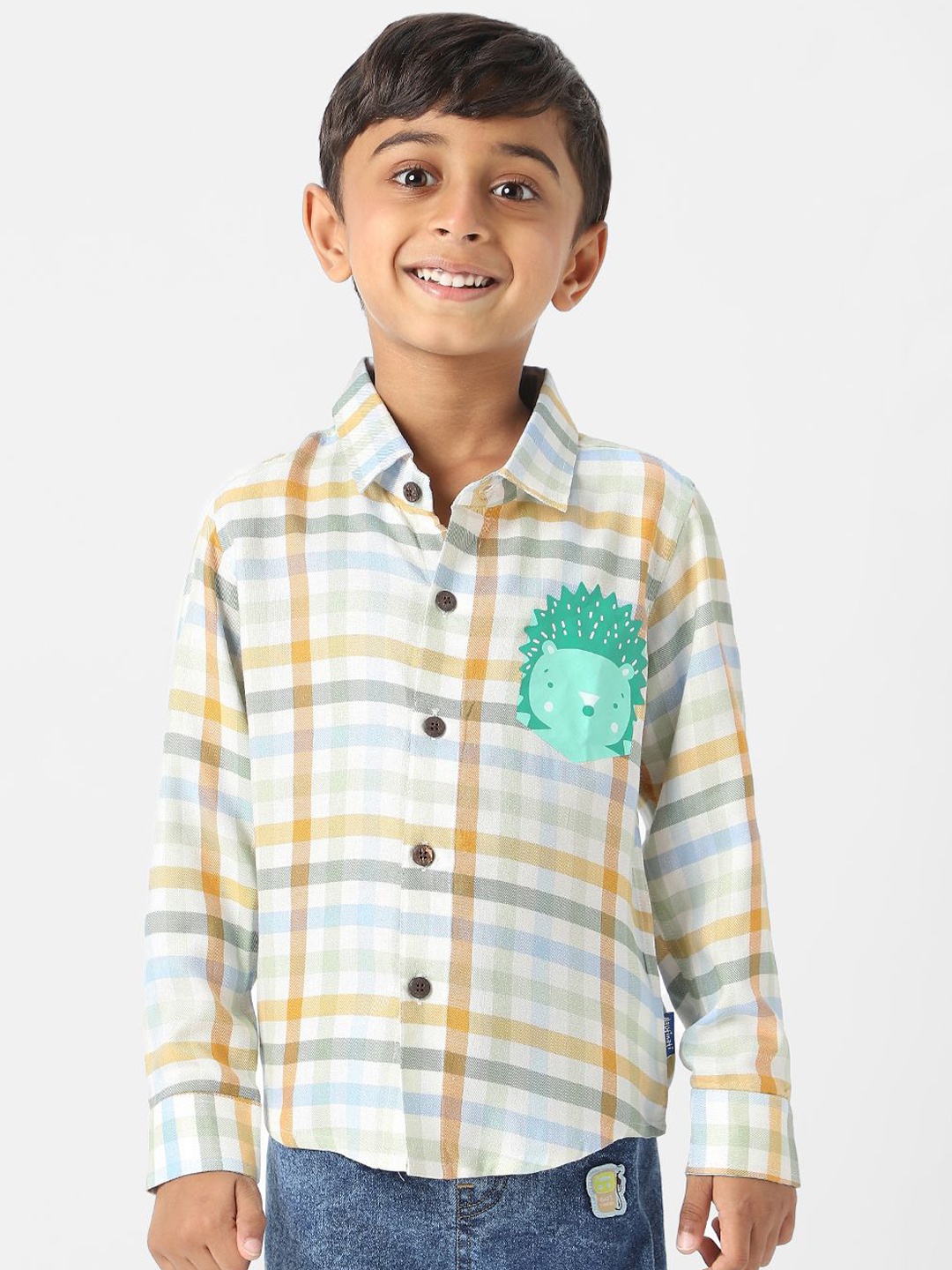 

Nauti Nati Boys Standard Gingham Checks Opaque Checked Casual Shirt, Multi