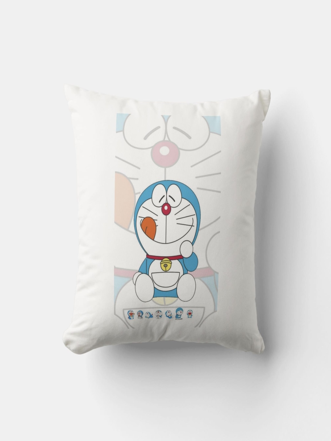 

Anikmart White & Blue Doremon Printed Pre-Filled Square Cushion
