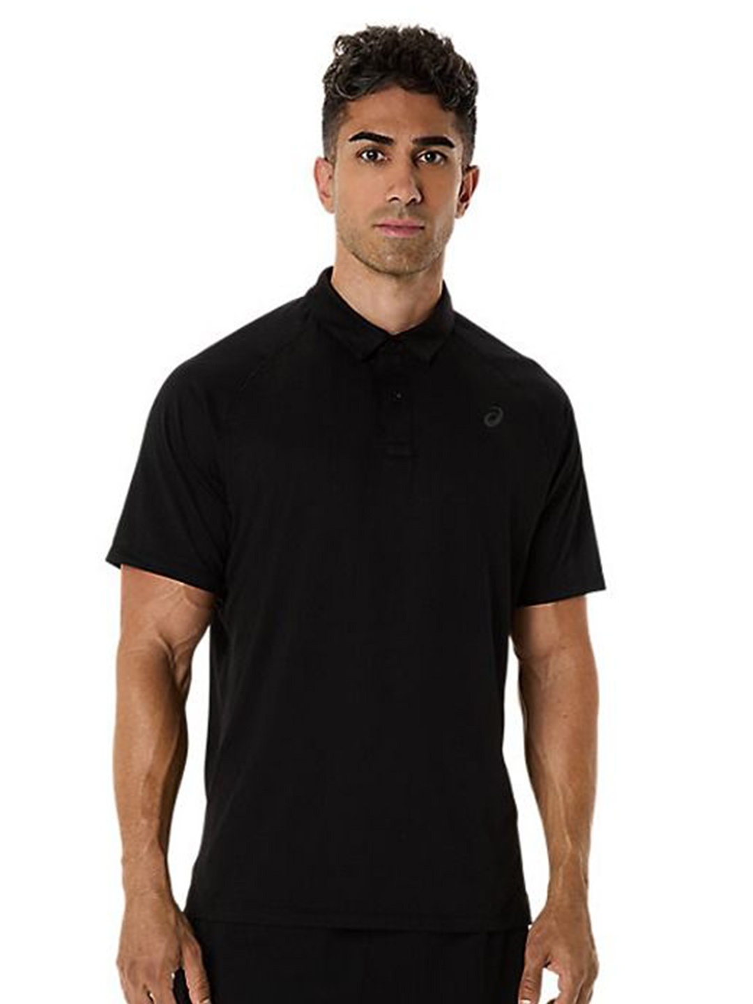 

ASICS Men Solid Polo Collar T-shirt, Black