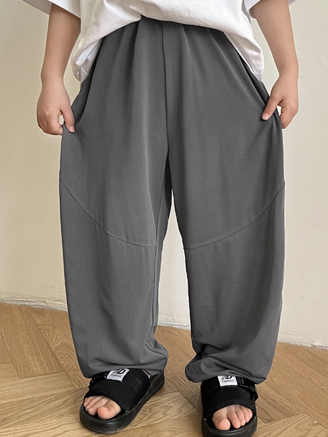 

LULU & SKY Boys Loose Fit Trousers, Grey