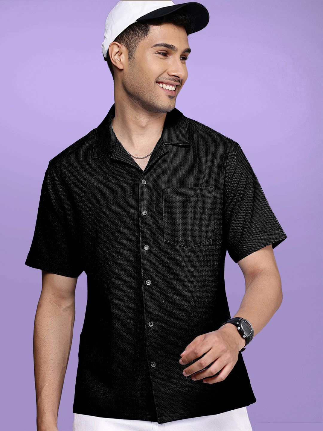 

Moda Rapido Men Standard Opaque Casual Shirt, Black