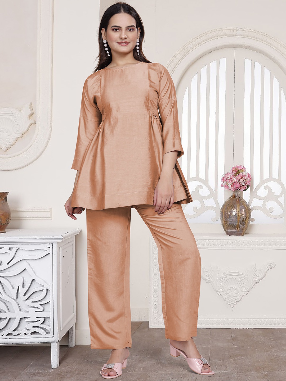 

Balora Round Neck Tunic And Trousers, Orange
