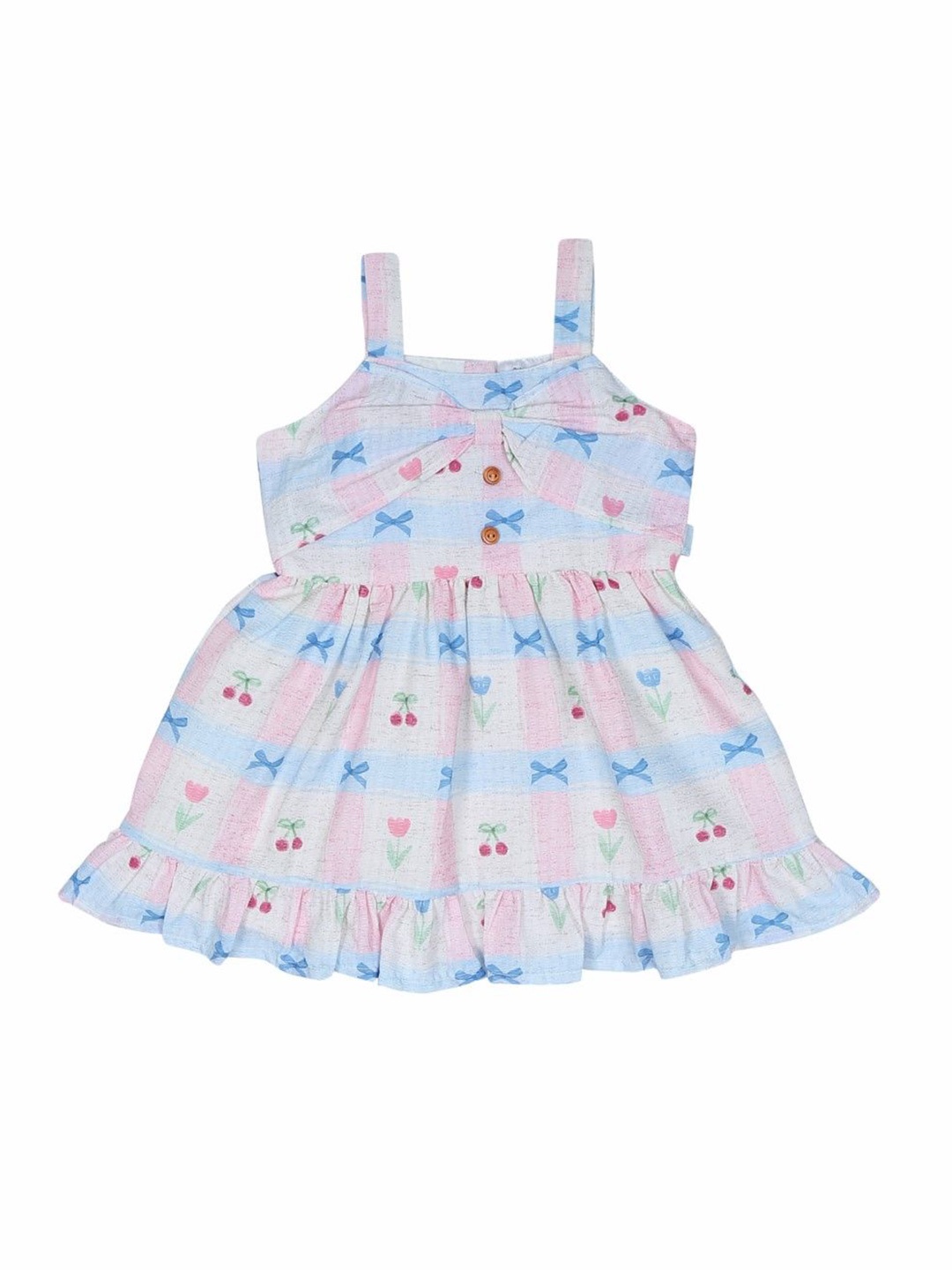 

Doodle Print Fit & Flare Dress, Pink