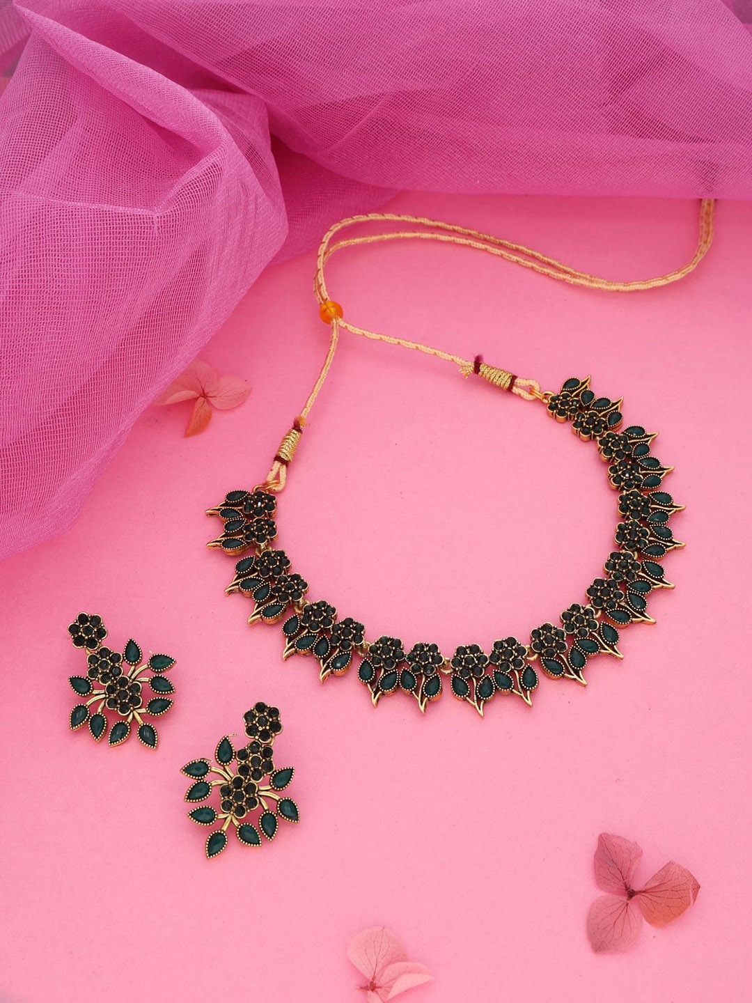 

Anouk Gold-Plated American Diamond Studded Jewellery Set