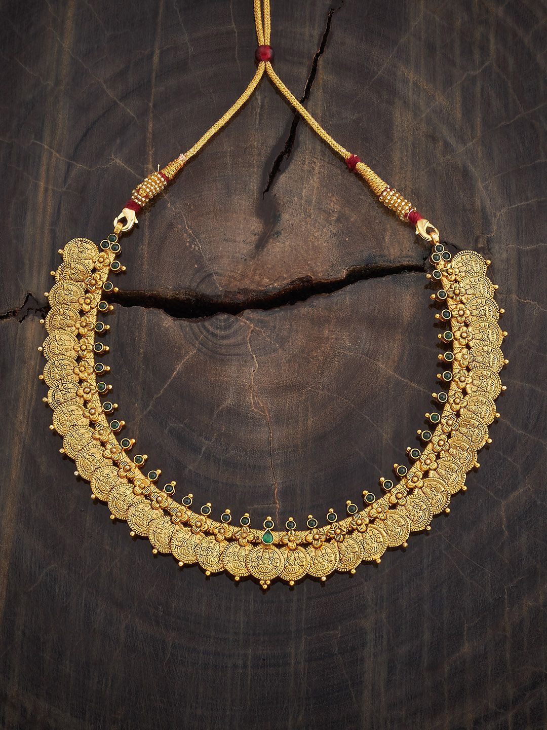 

Kushal's Fashion Jewellery 92.5 Sterling Silver Gold-Plated Temple Necklace