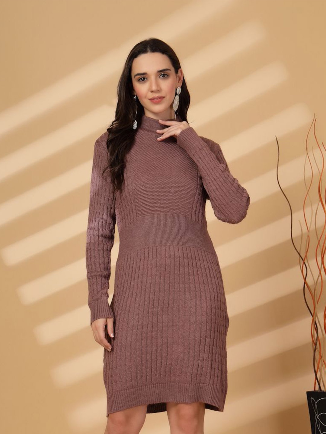 

all about you Woollen Bodycon Dress, Pink