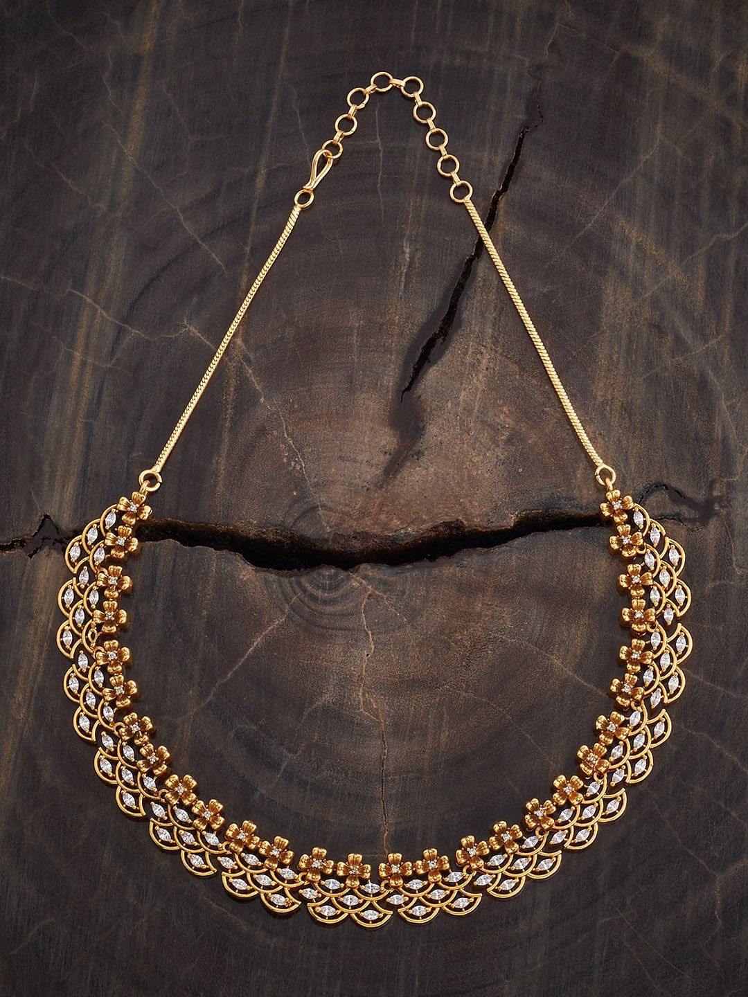 

Kushal's Fashion Jewellery Gold-Plated Artificial Stones and Beads Antique Necklace