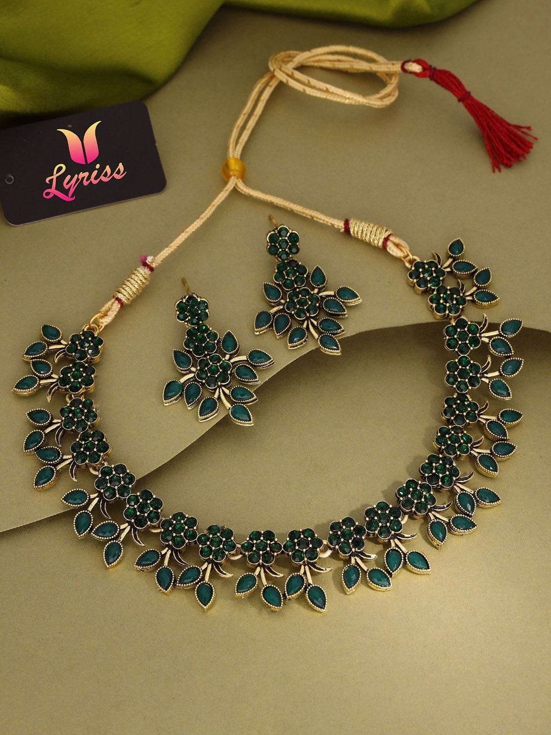 

Anouk Gold-Plated Artificial Stones Studded Necklace And Earrings