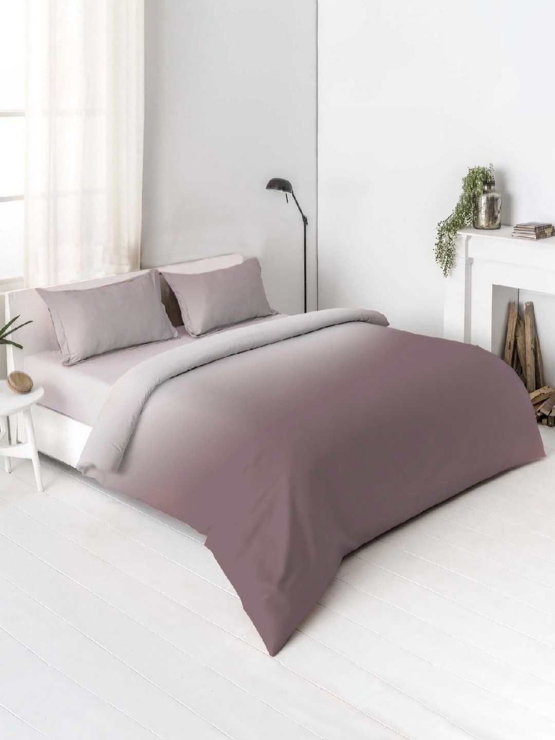 

VINTANA Purple Cotton 250 TC Ombre King Bedsheet Set 2.74 m x 2.74 m