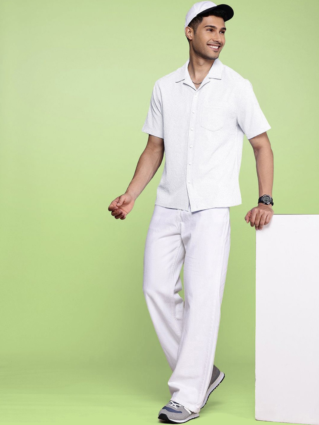 

Moda Rapido Men Standard Opaque Casual Shirt, White