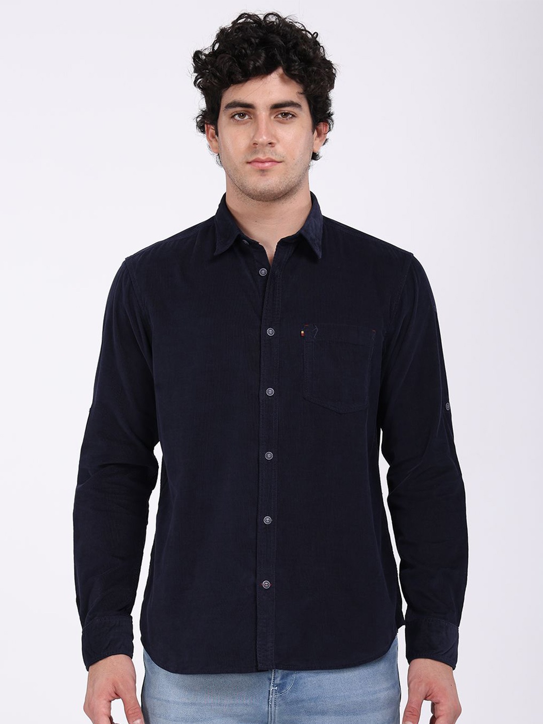 

Indian Terrain Men Classic Slim Fit Opaque Casual Shirt, Blue
