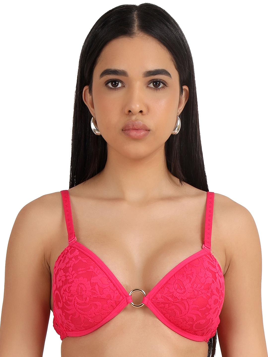 

SELFCARE Abstract Bra Half Coverage Lightly Padded, Pink