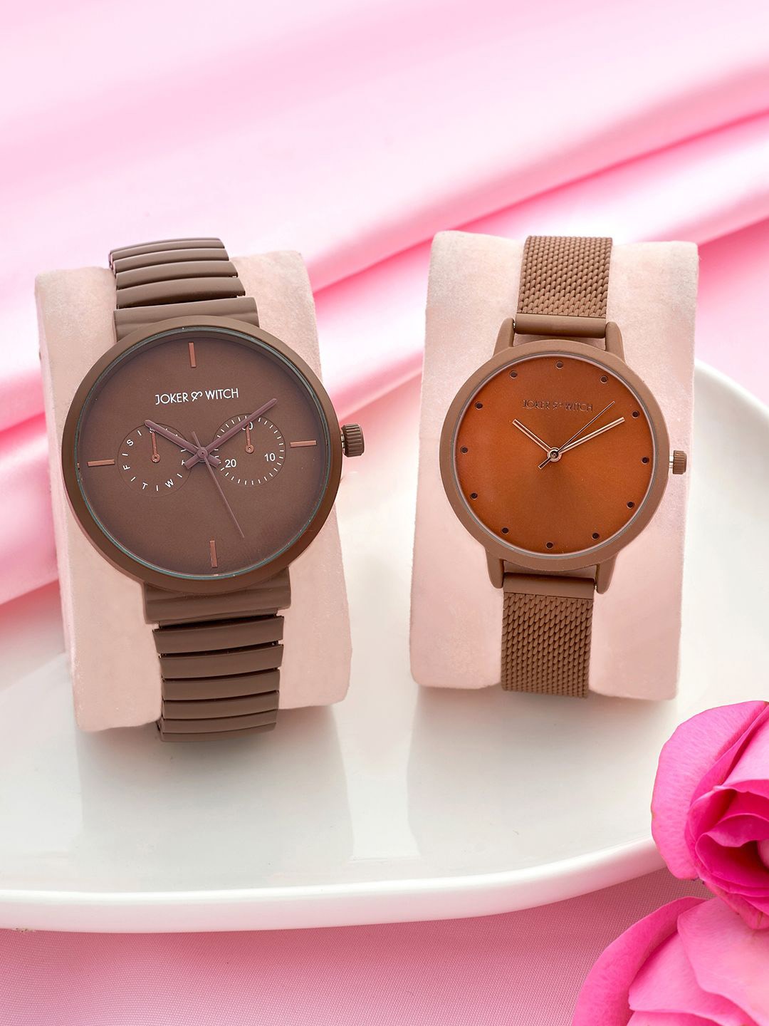 

JOKER & WITCH Benedict & Sophie Analogue Couple Watches Giftset, Brown