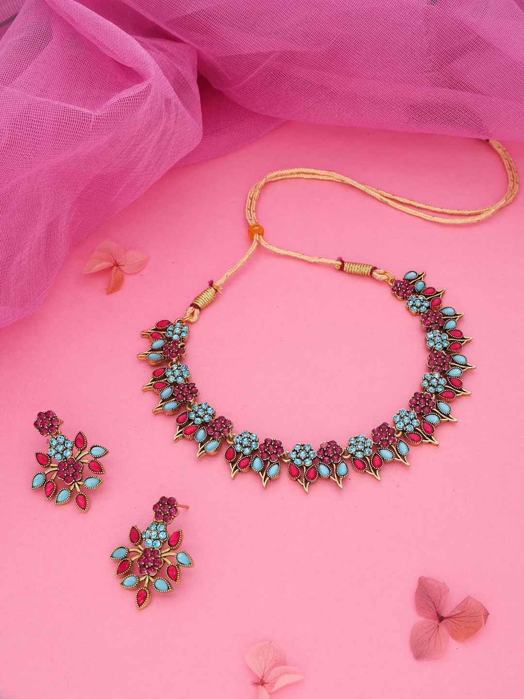 

Anouk Gold-Plated American Diamond Studded Jewellery Set