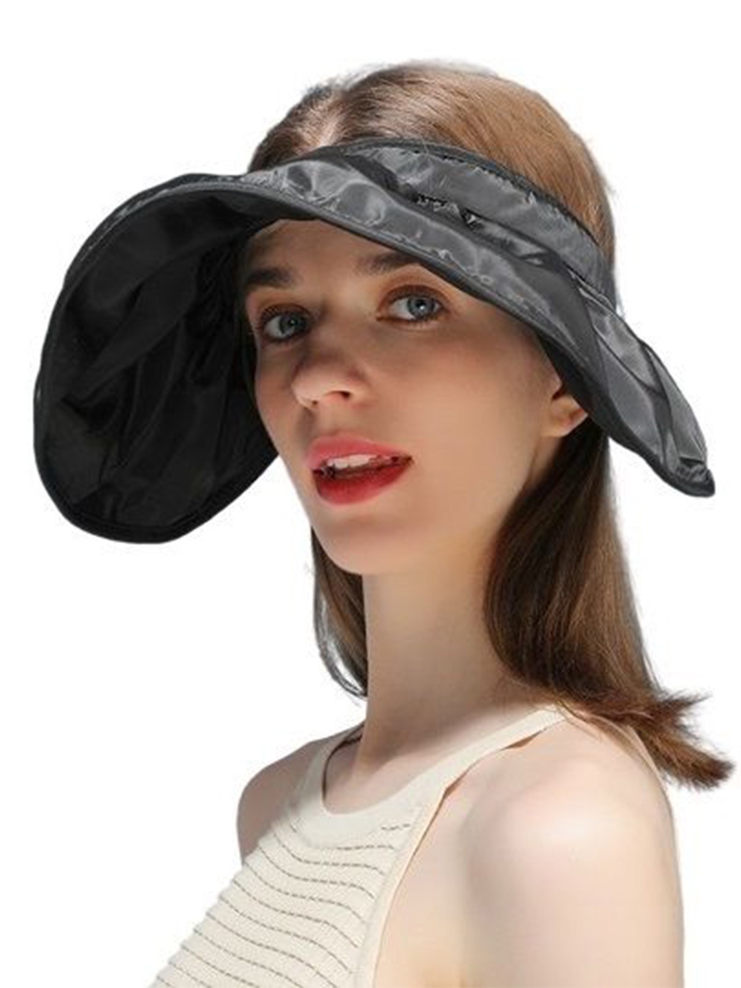 

Alexvyan Women Solid Visor Cap, Black