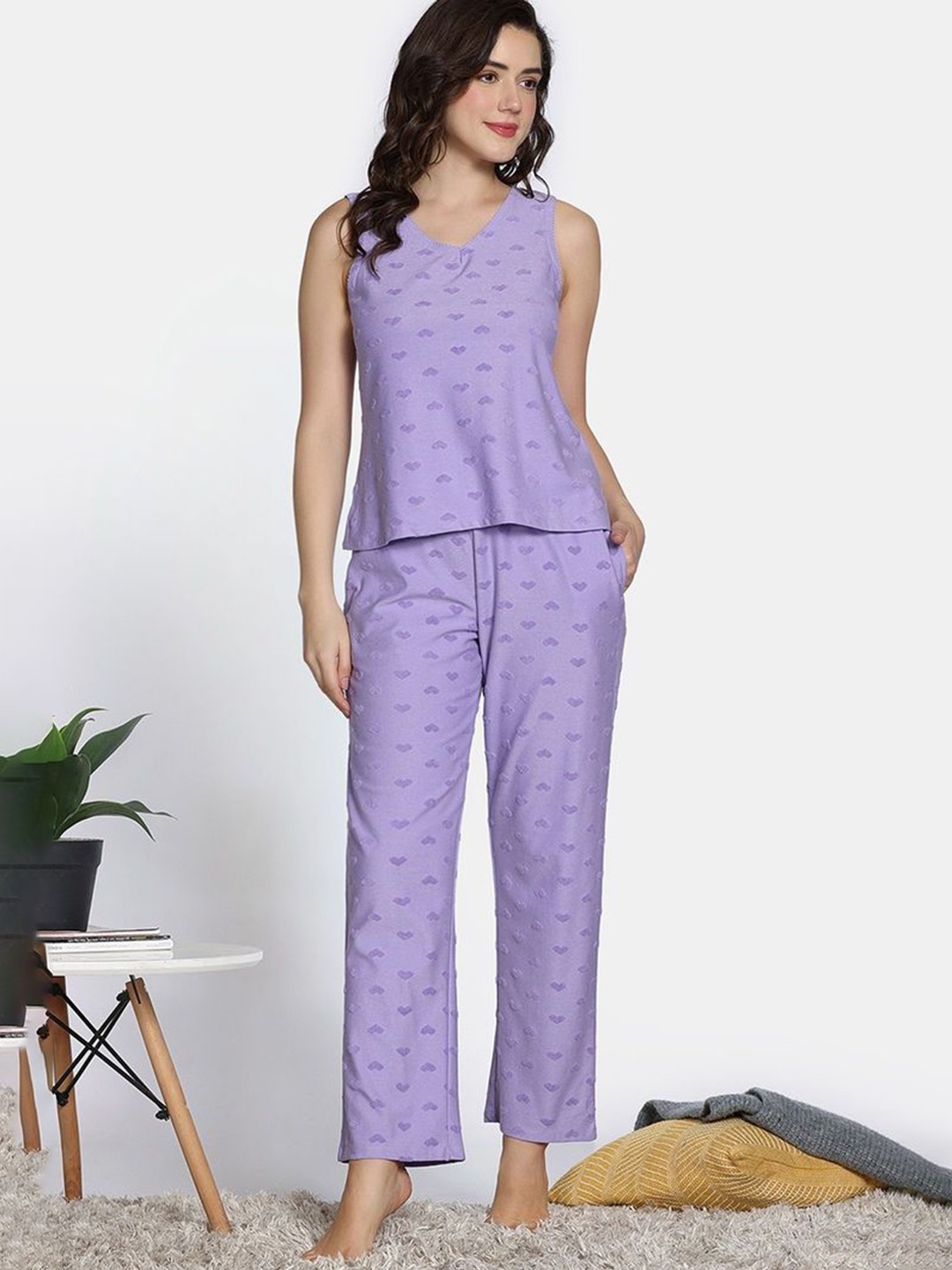 

Zivame Women Night suit, Lavender