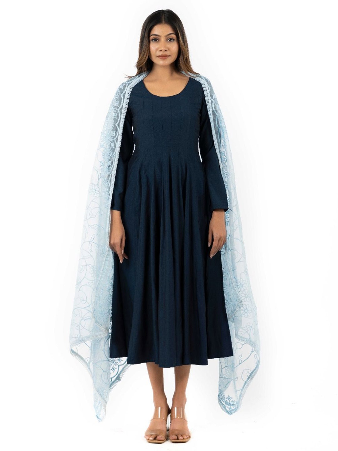 

KUNDAN FAB A-Line Maxi Dress, Navy blue