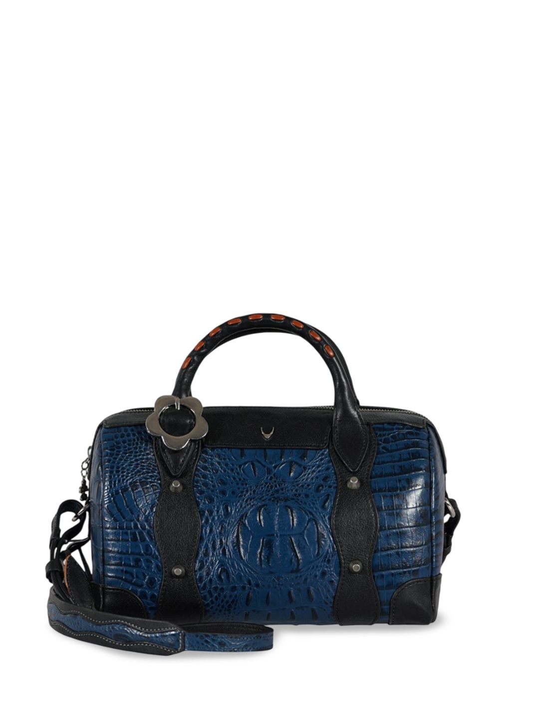 

Hidesign Ethnic Motifs Leather Oversized Structured Shoulder Bag, Blue