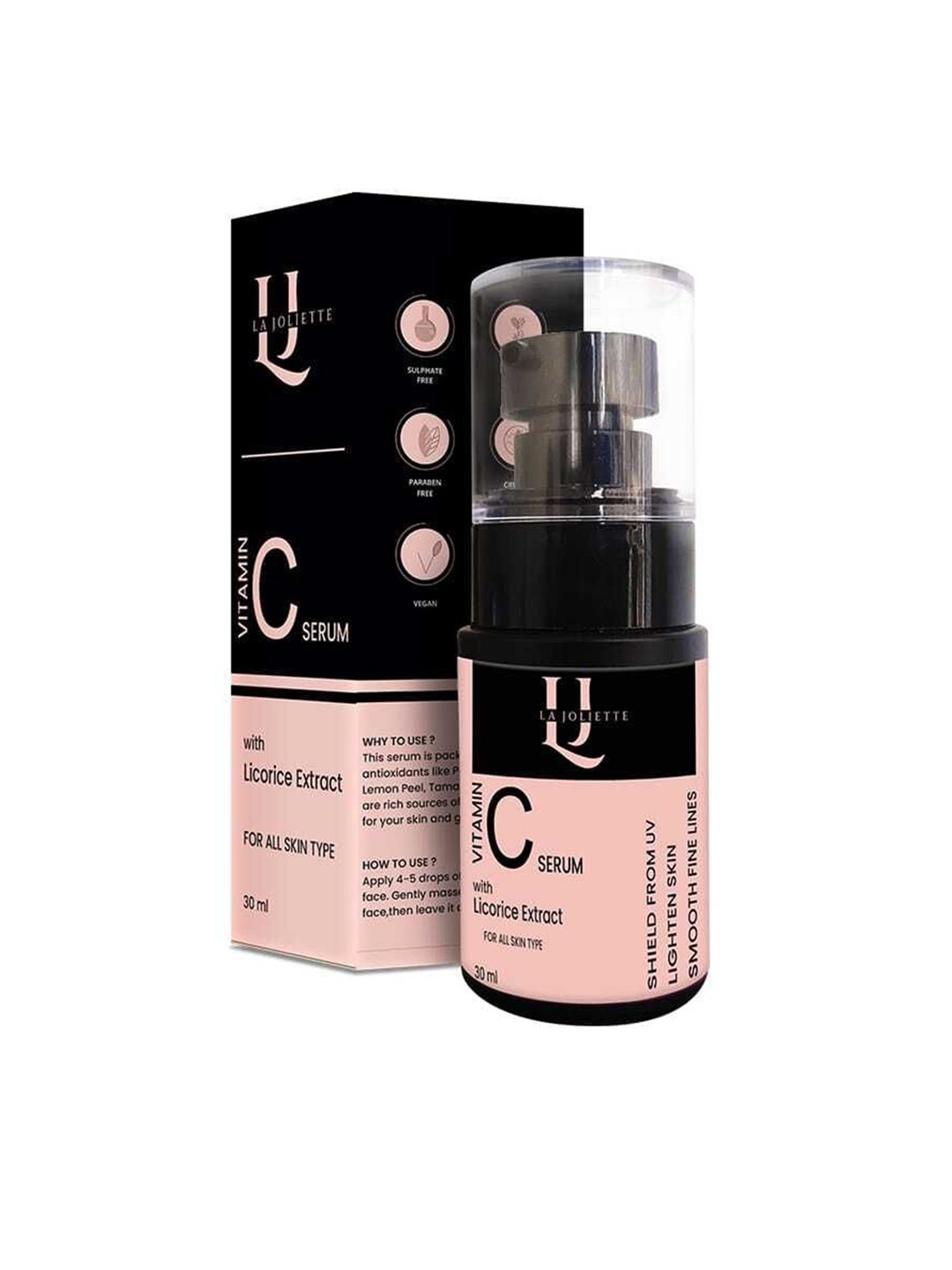 

La Joliette Vitamin C Licorice Extract Brightening Serum - 30 ml, Black