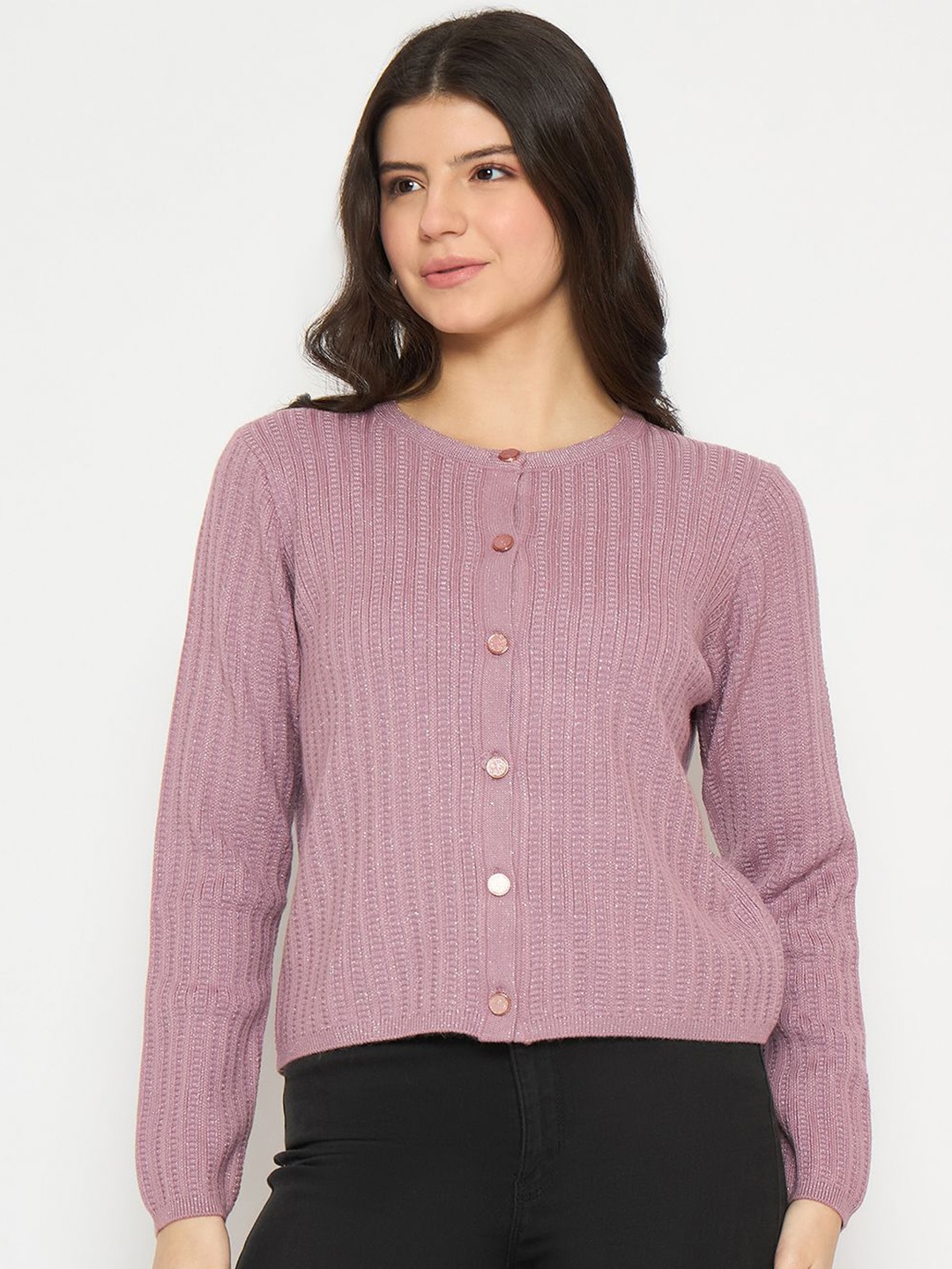 

Madame Women Speckled Cardigan, Mauve