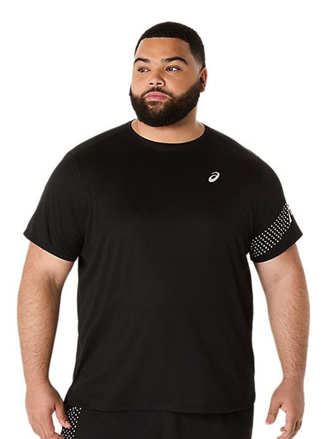 

ASICS Men Solid Round Neck T-shirt, Black