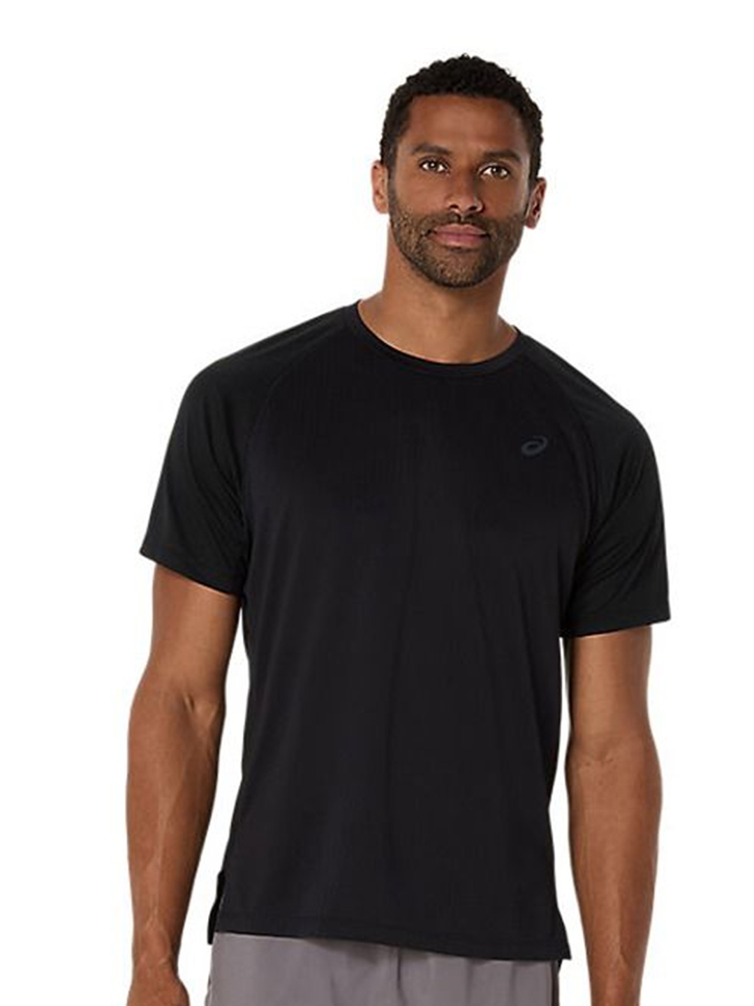 

ASICS Men Solid Round Neck T-shirt, Black