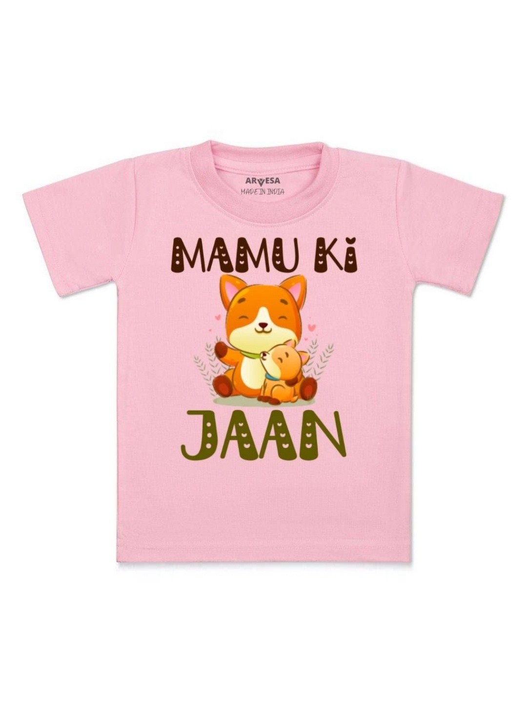 

Arvesa Kids Mamu Ki Jaan Printed Tshirt, Pink