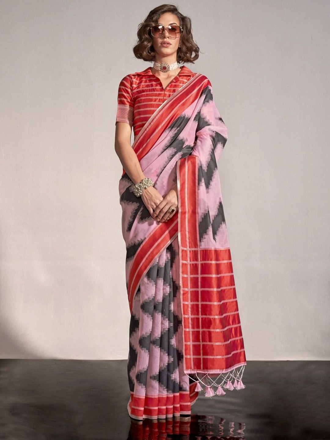 

Anouk Silk Blend Designer Saree, Lavender