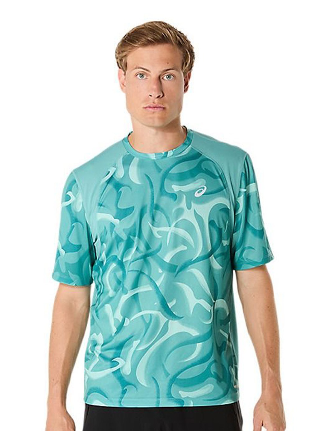 

ASICS Men Abstract Printed Round Neck T-shirt, Blue