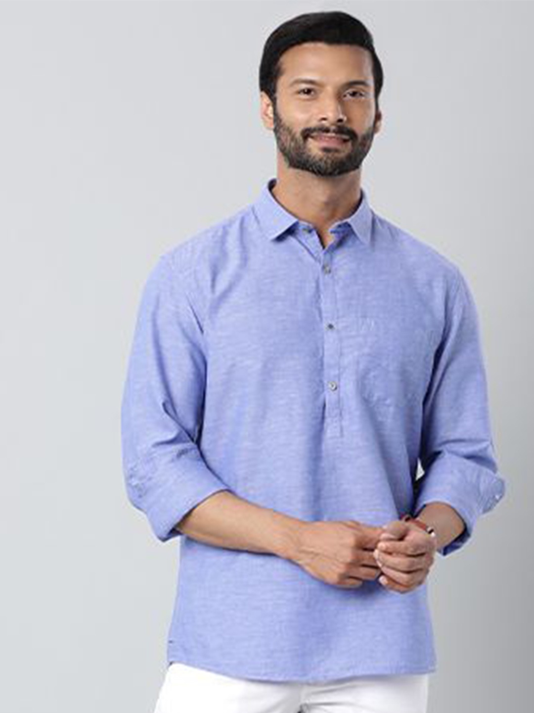 

Indian Terrain Men Slim Fit Opaque Casual Shirt, Blue