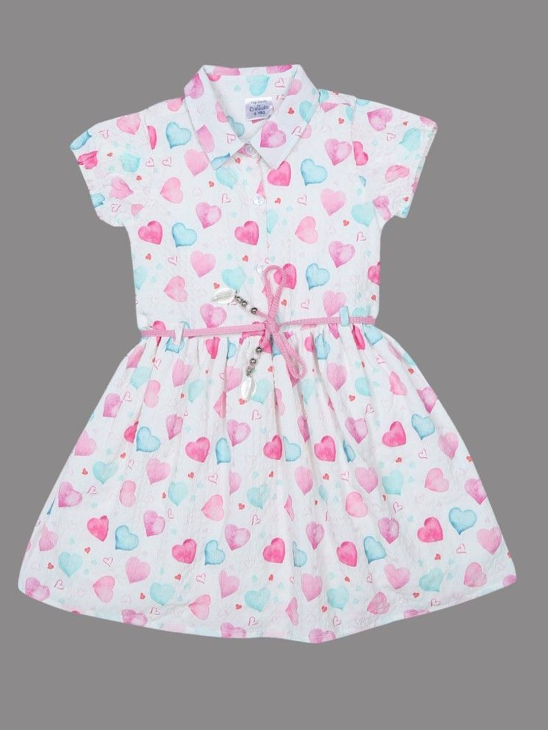 

Doodle Girls Printed Shirt Dress, White