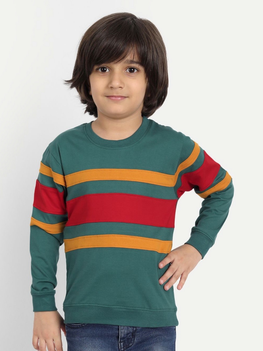 

Provogue Boys Colourblocked T-shirt, Green