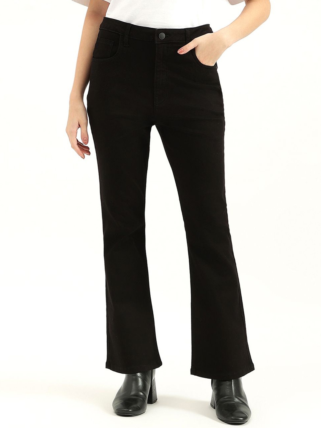 

United Colors of Benetton Women High-Rise Jeans, Black