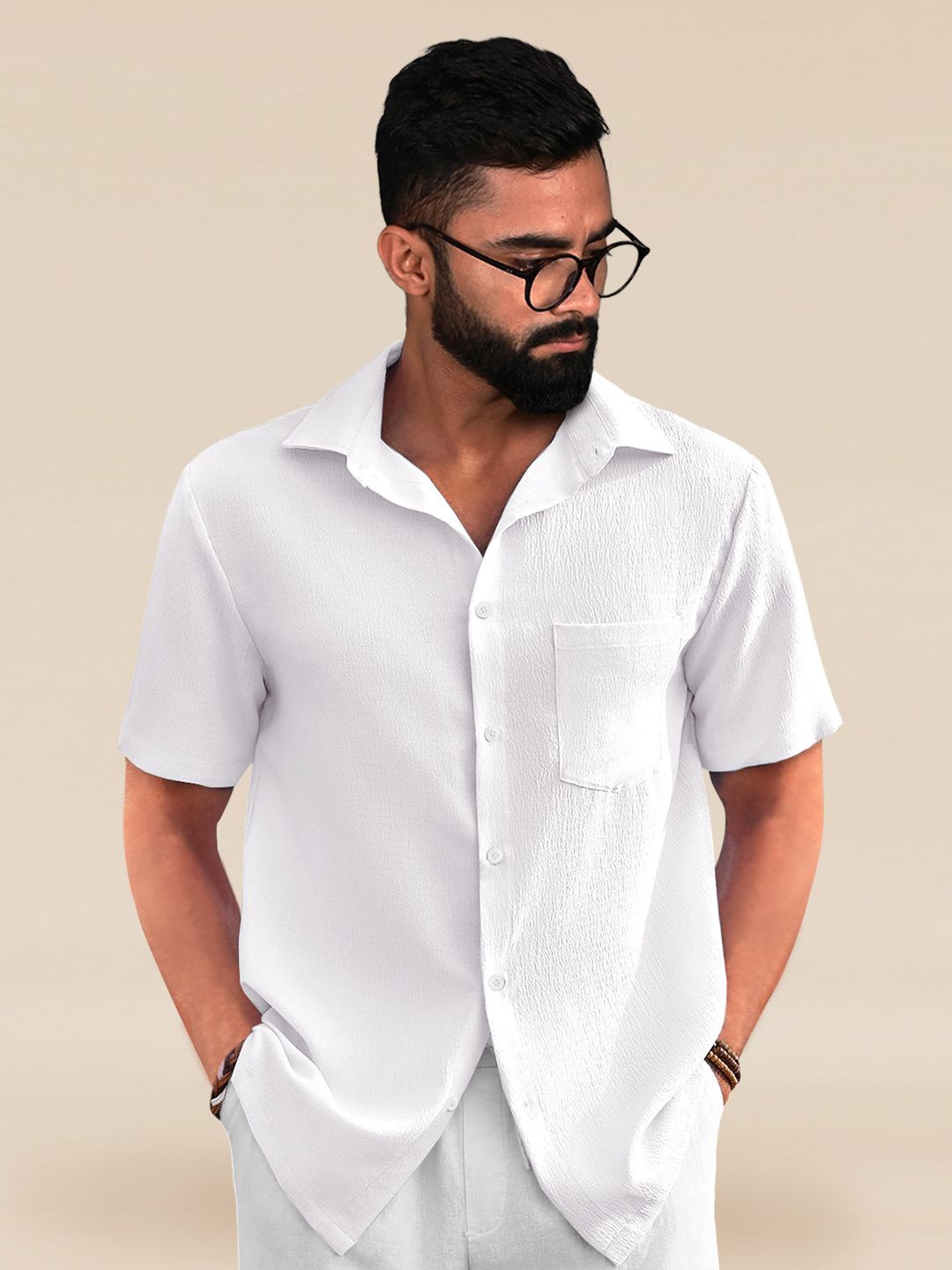 

Moda Rapido Men Standard Opaque Casual Shirt, White