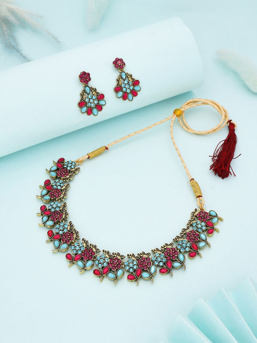 

Anouk Gold-Plated Artifical Stones Studded Jewellery Set