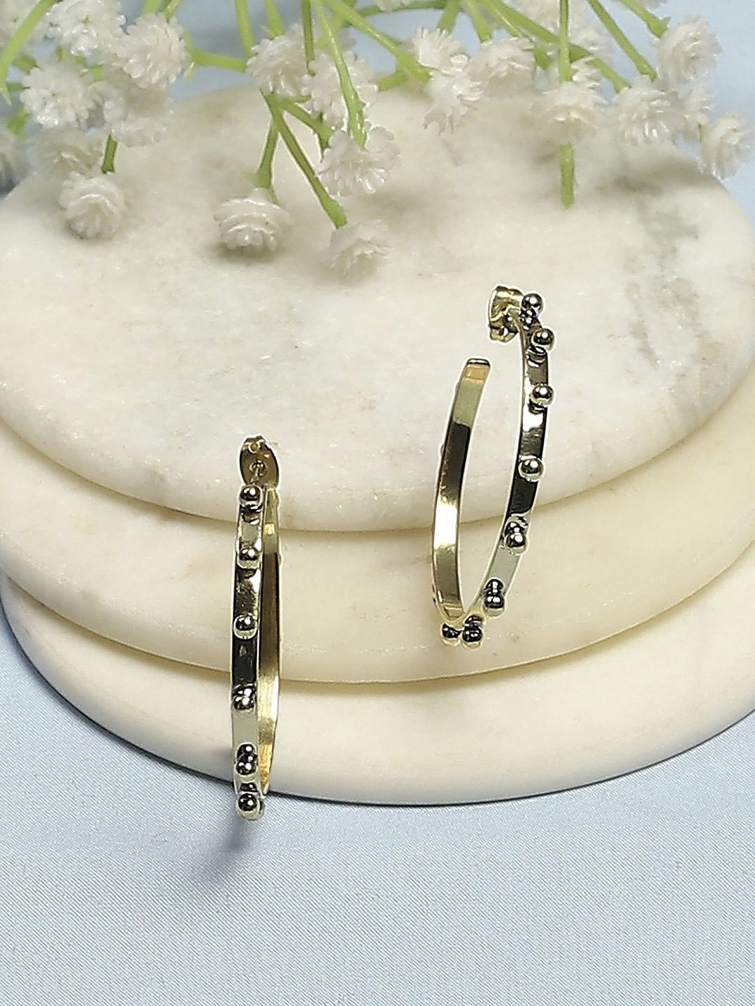 

Biba Brass Gold Plated Half Hoop Earrings