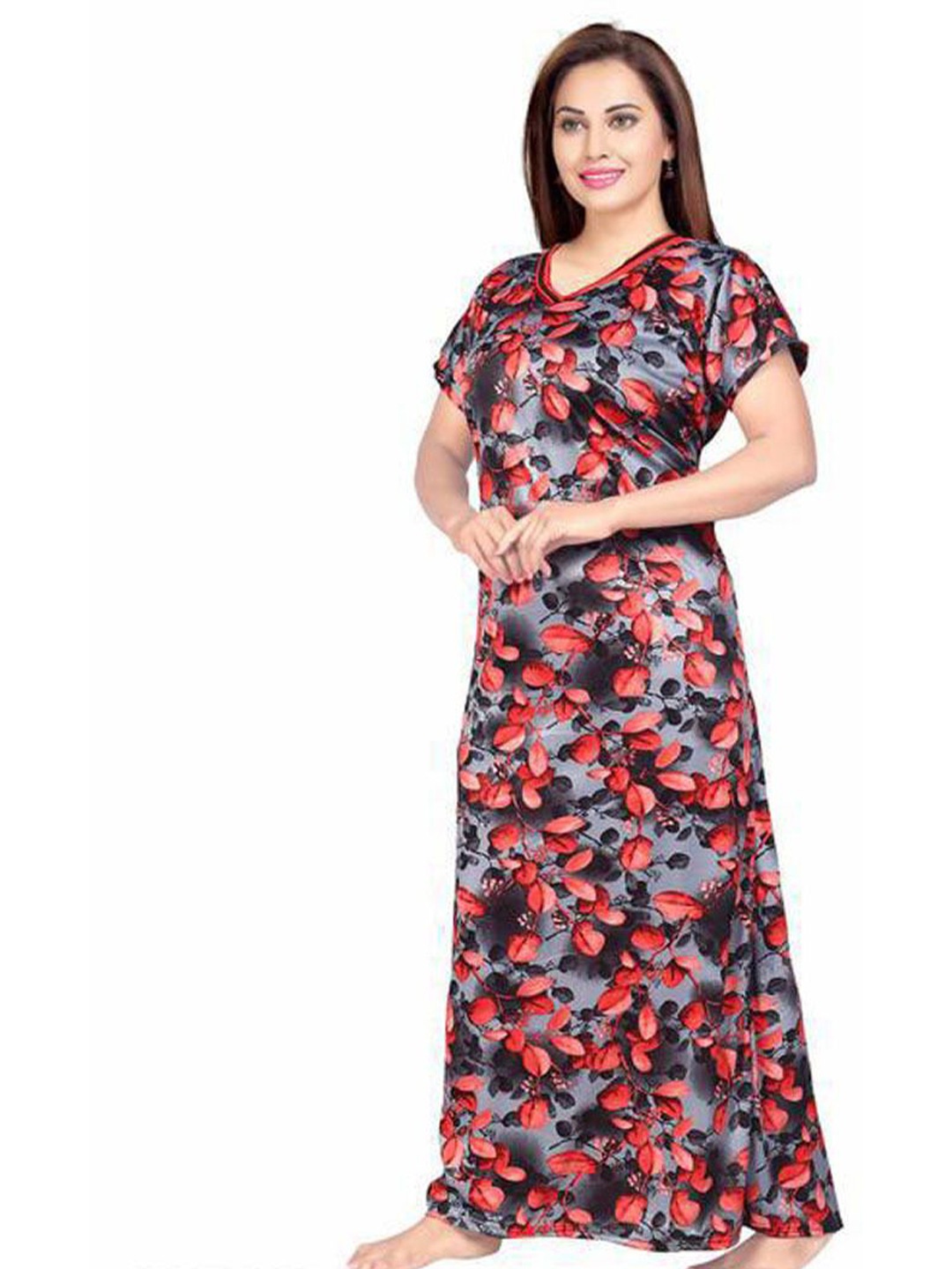 

PR PINK ROYAL Printed Maxi Nightdress, Black