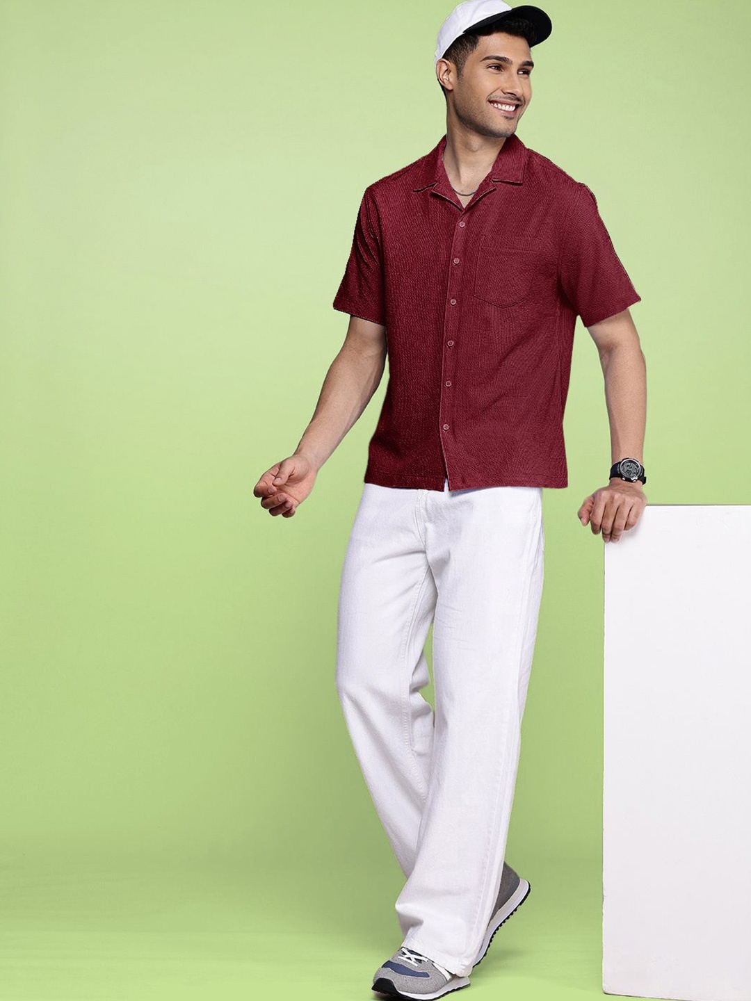 

Moda Rapido Men Standard Opaque Casual Shirt, Maroon