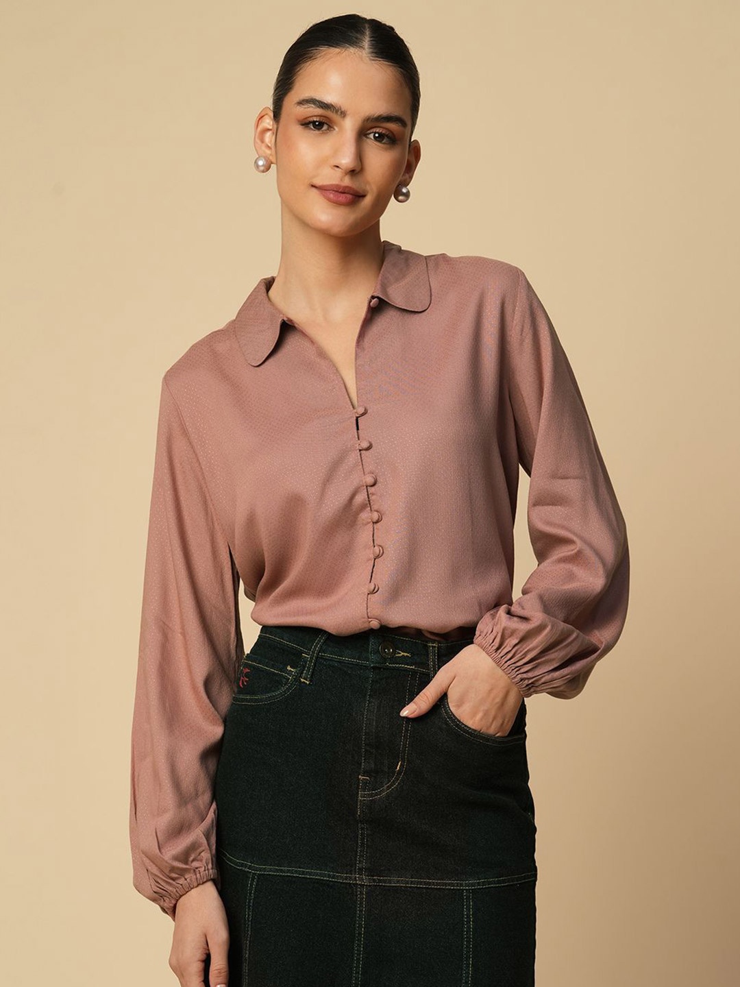 

Chemistry Women Opaque Semiformal Shirt, Rose