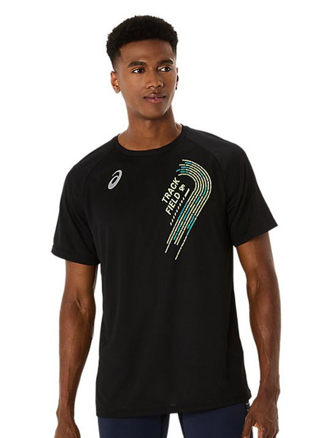 

ASICS Men Typography Printed Round Neck T-shirt, Black