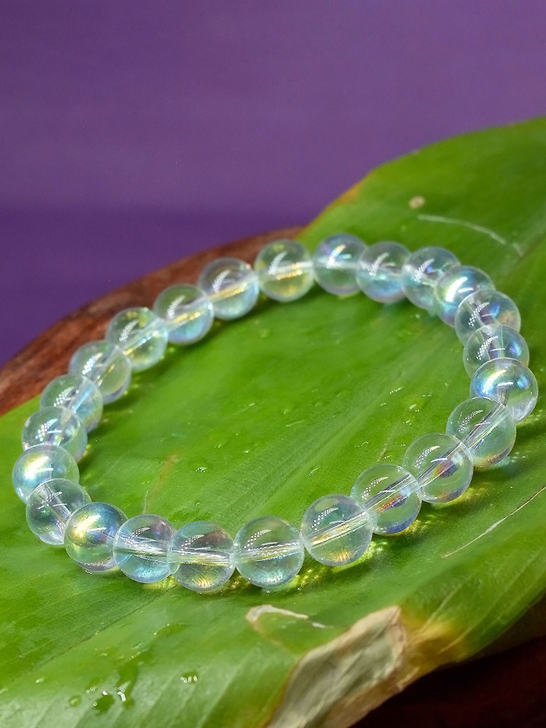 

Seetara Angel Aura Crystals Beaded Wraparound Bracelet, White