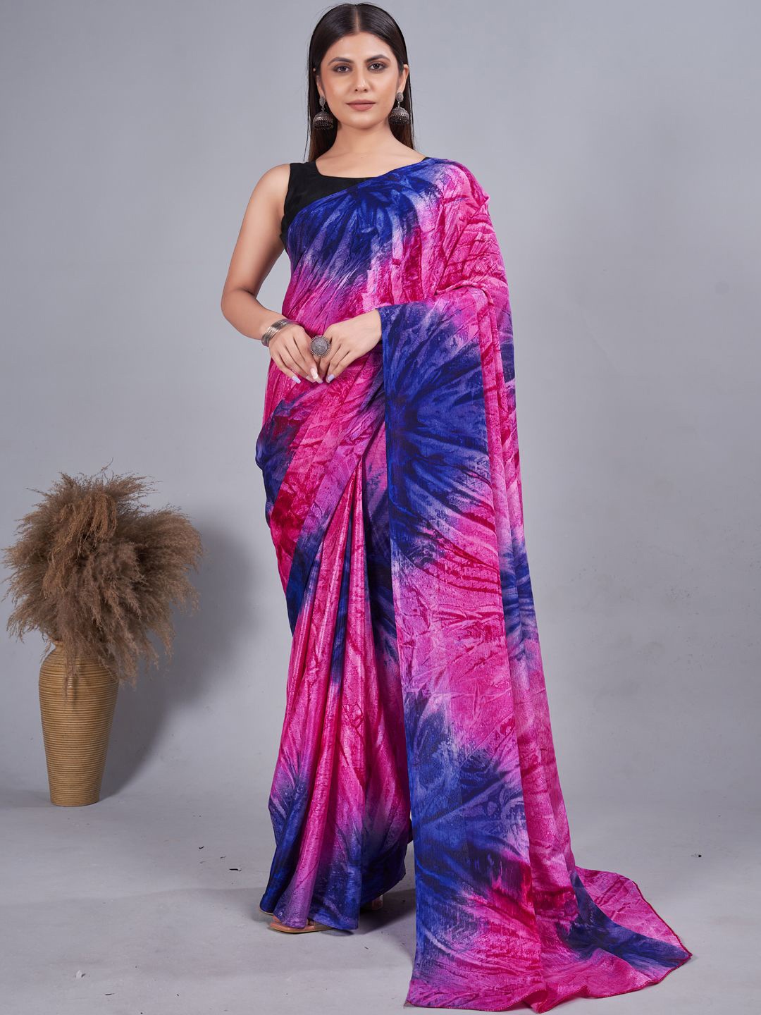 

DIVASTRI Tie and Dye Saree, Blue