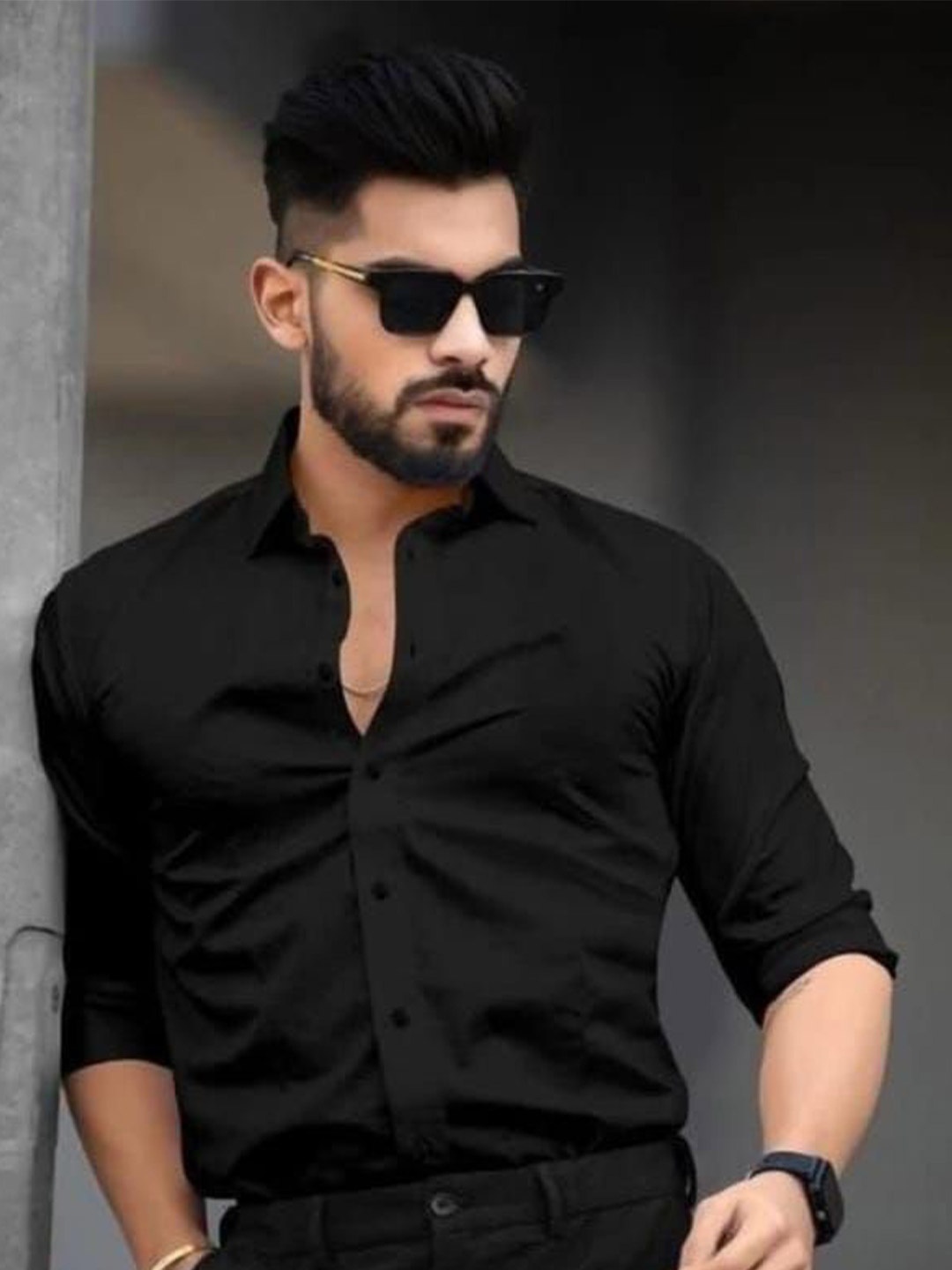 

Raavi Men Comfort Opaque Casual Shirt, Black