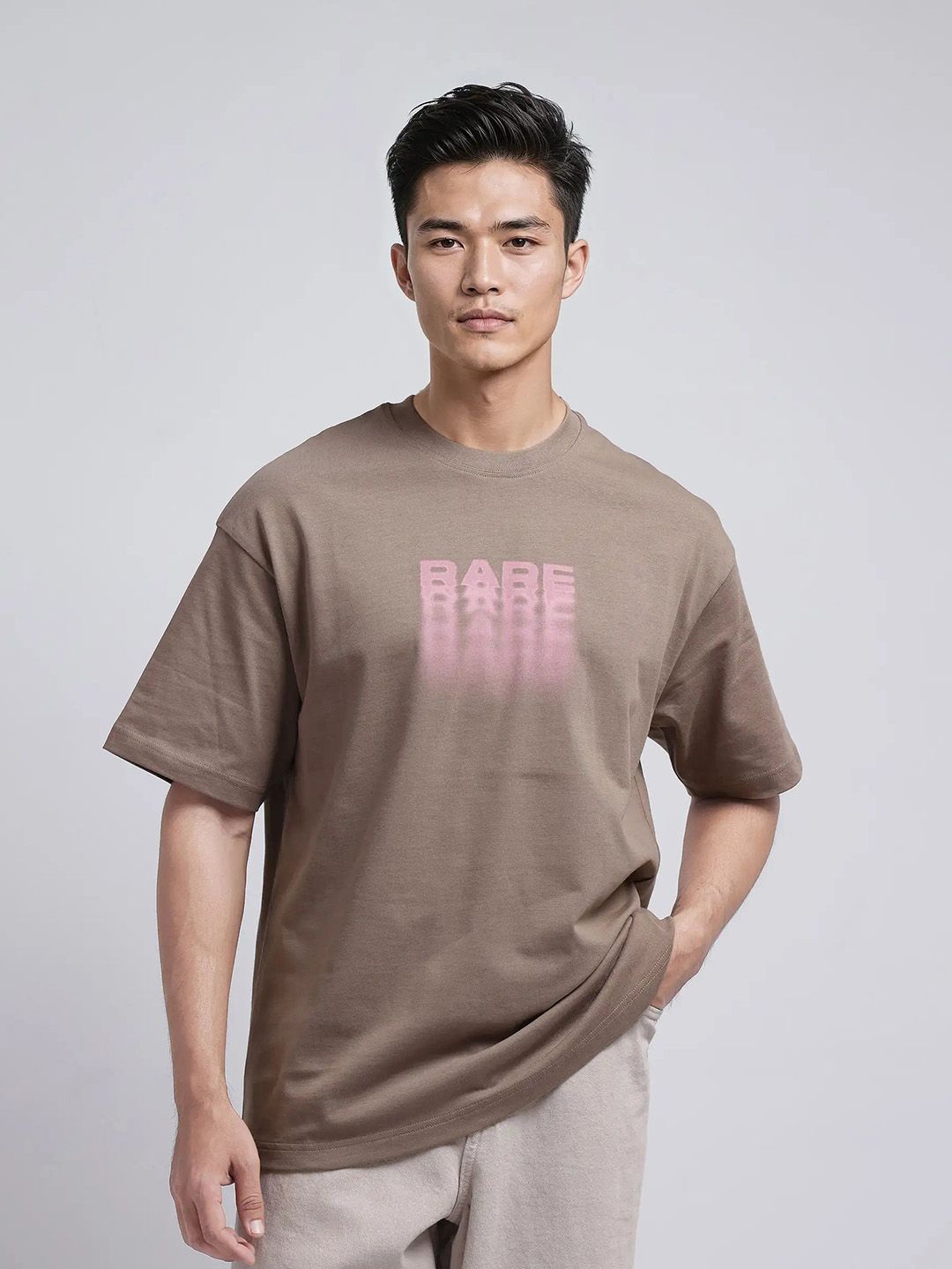 

RARE RABBIT Men Printed Pockets T-shirt, Grey