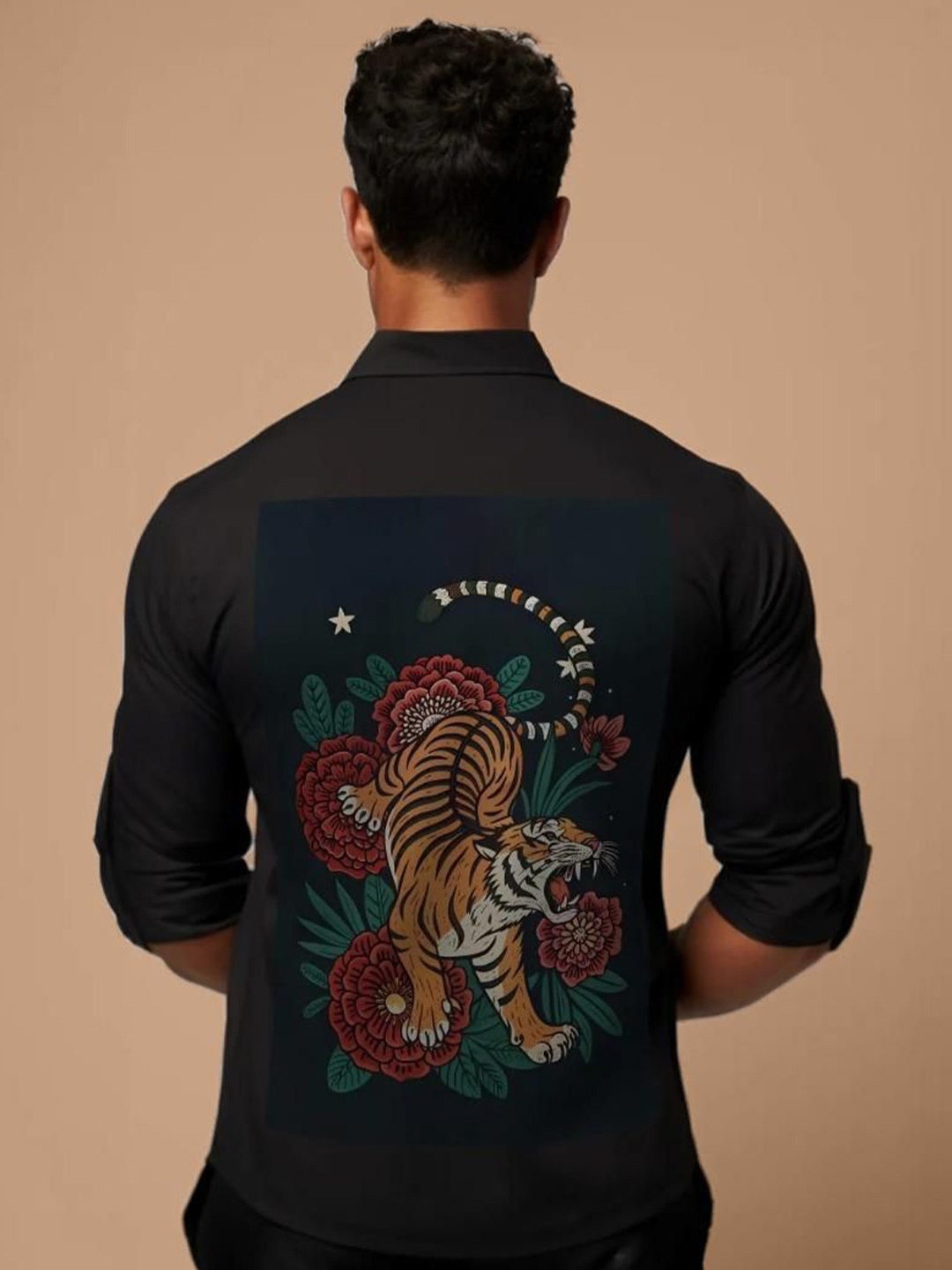 

HE SPOKE Men Smart Tailored Fit Animal Opaque Printed Casual Shirt, Black