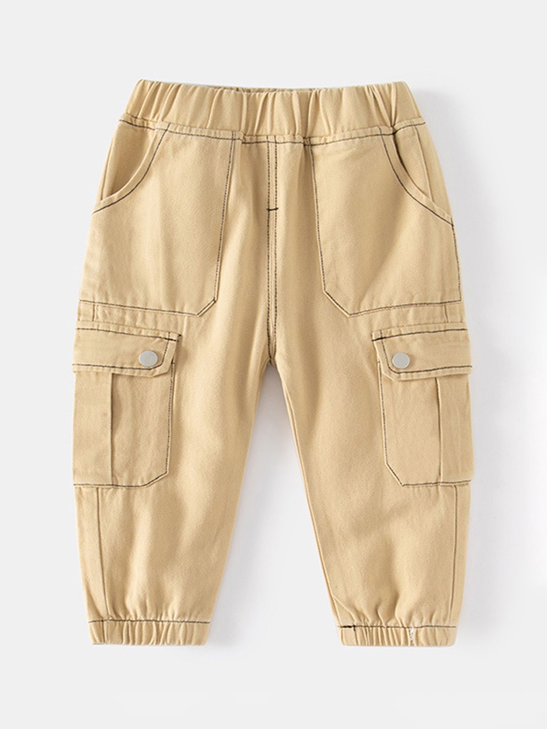 

LULU & SKY Boys High-Rise Trousers, Khaki
