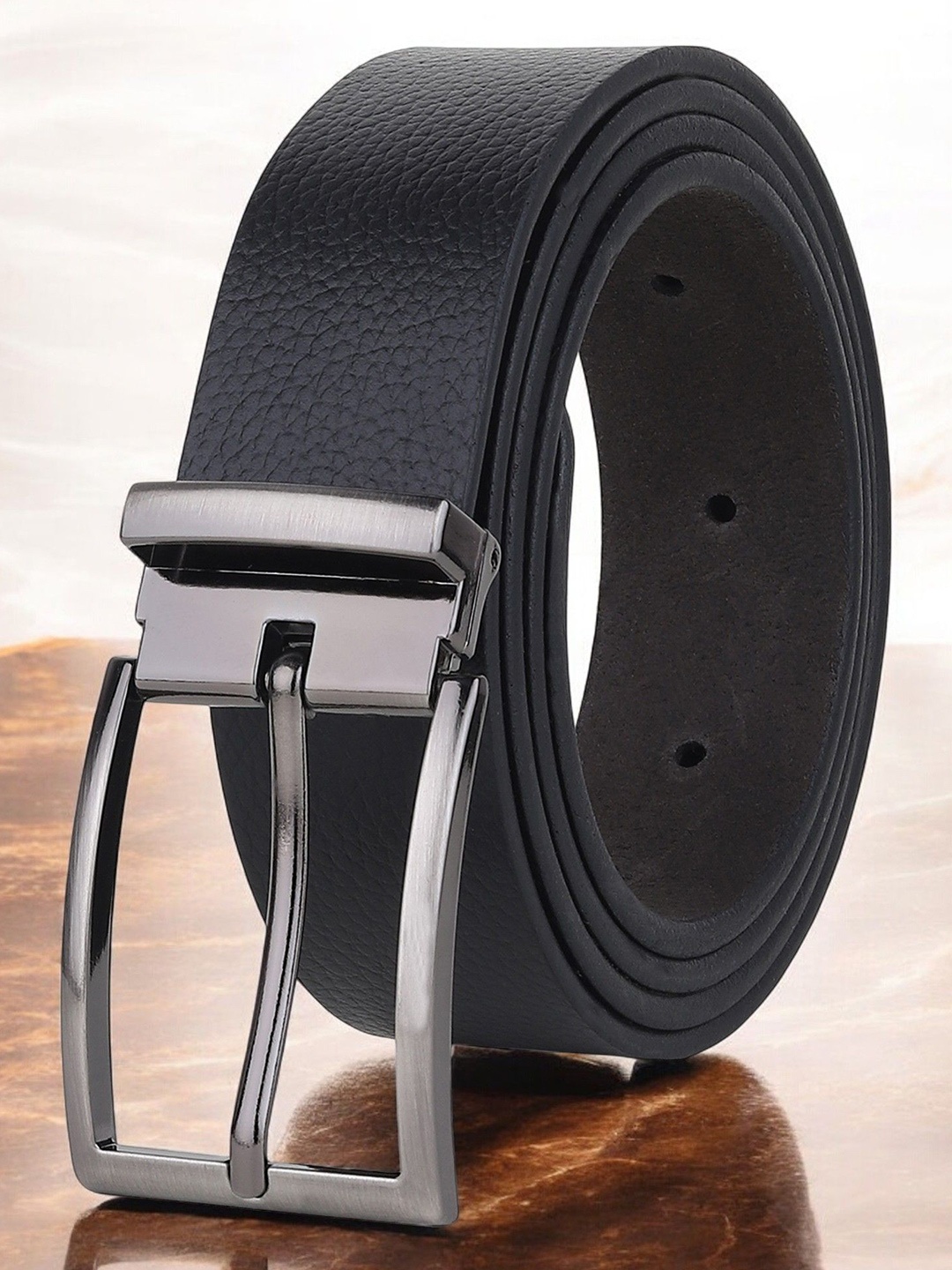 

Metronaut Men Textured Leather Belt, Black