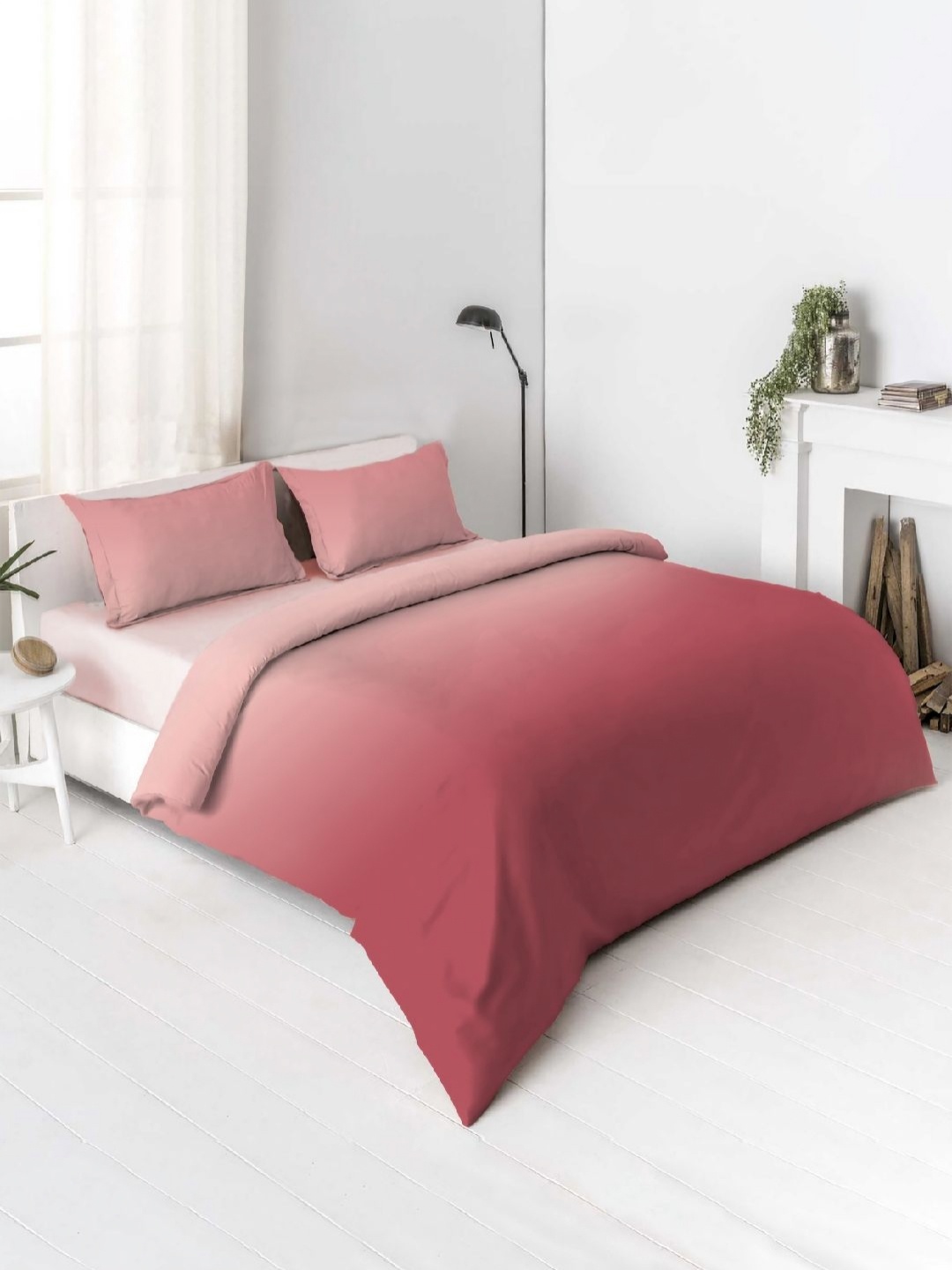 

VINTANA Pink Cotton 250 TC Ombre King Bedsheet Set 2.74 m x 2.74 m