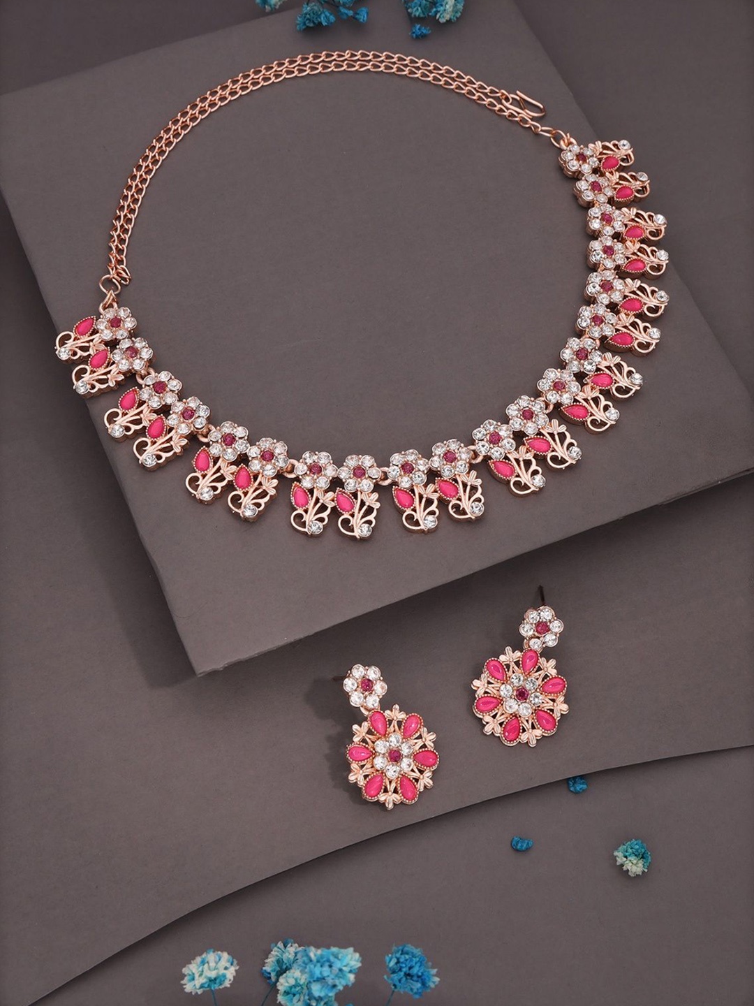 

Anouk Gold-Plated American Diamond Studded Jewellery Set