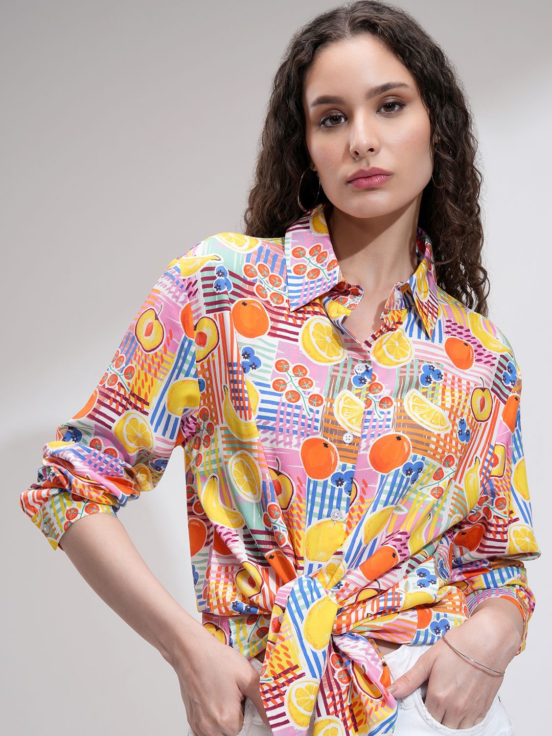 

Tokyo Talkies Women Floral Opaque Printed Casual Shirt, White